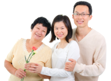 caring caregivers with elder patient